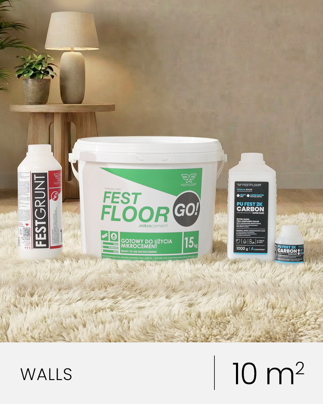 Microcement kit for walls FESTFLOOR GO! - 10m²