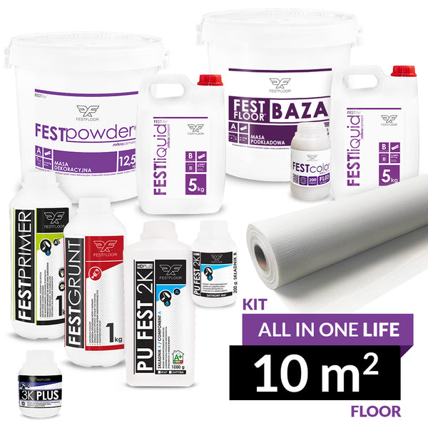 Kit for microcement floor with standard sealer - 10 M²