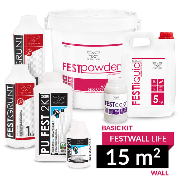 Kit FESTWALL LIFE BASIC microcement - 15 m²