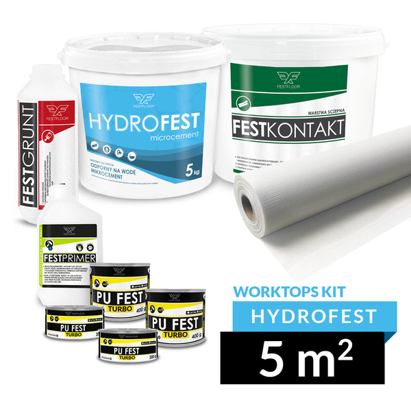 Microcement kit HYDROFEST for worktops 5m2